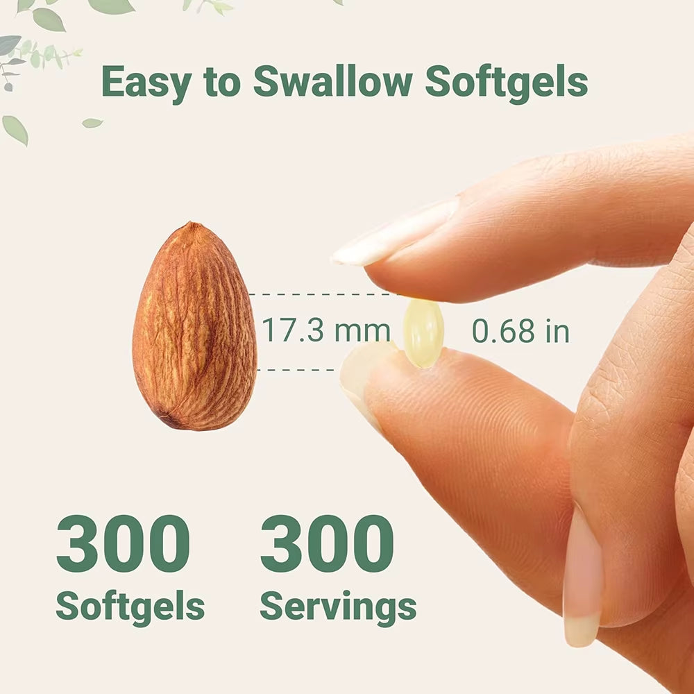 180/300 Vitamin D3 K2 Capsules with Coconut Oil - Vitamin D3 10000 Iu plus K2 (ML-7) 200 Mcg, 300 Virgin Coconut Oil Softgels